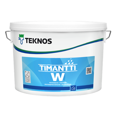 Акрилат для влагоизоляционных работ Teknos TIMANTTI W 10.0 (L.), Влагозащитное средство, Используется в качестве влагоизолирующей грунтовки во влажных помещениях для стен и потолков, которые затем покрывают красками из группы  ТIMANTTI. В качестве подложки могут быть шпатлеванная или бетонная поверхность, Вместе с краской ТIMANTTI 20 входит в систему окраски для влажных помещений, одобренной в Швеции (Måleribranschens Våtrumskontroll, MVK)., Акрилатная, В качестве подложки могут быть шпатлеванная или бетонная поверхность, различные строительные плиты, стекловолокнистые обои, закрепленные клеем во влажных помещениях.