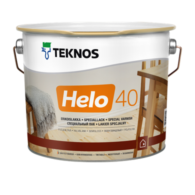 Уретан-алкидный лак, обладающий хорошими стойкими свойствами Teknos HELO 40 0.9 (L.), Уретано-алкидный лак, Лак подходит для лакировки различных деревянных поверхностей внутри и снаружи, когда к лаковому покрытию предъявляют высокие требования., Дуже висока, HELO 40 имеет отличную стойкость к погоде и воде. Пленка лака долго сохраняет свой блеск, она не шелушится и не трескается. Он защищает дерево от посерения и растрескивания. Поверхность, покрытая лаком HELO 40, становится твердой и одновременно эластичной, Объектами применения являются: паркетные и дощатые полы, мебель и прочие деревянные поверхности, при желании получить устойчивую лакировку.