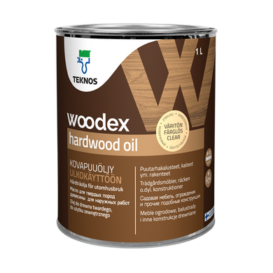 Натуральное масло для твёрдых пород дерева Teknos WOODEX HARDWOOD OIL 1.0 L.