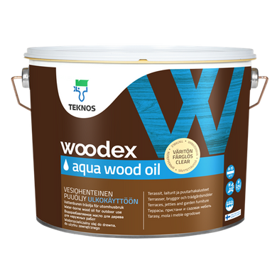 Натуральное водоразбавляемое масло для дерева Teknos WOODEX AQUA WOOD OIL 9.0 L.